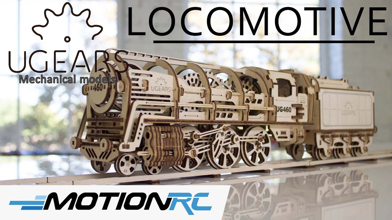 UGears Locomotive with Tender Mechanical 3D Wooden Model Kit | Motion RC