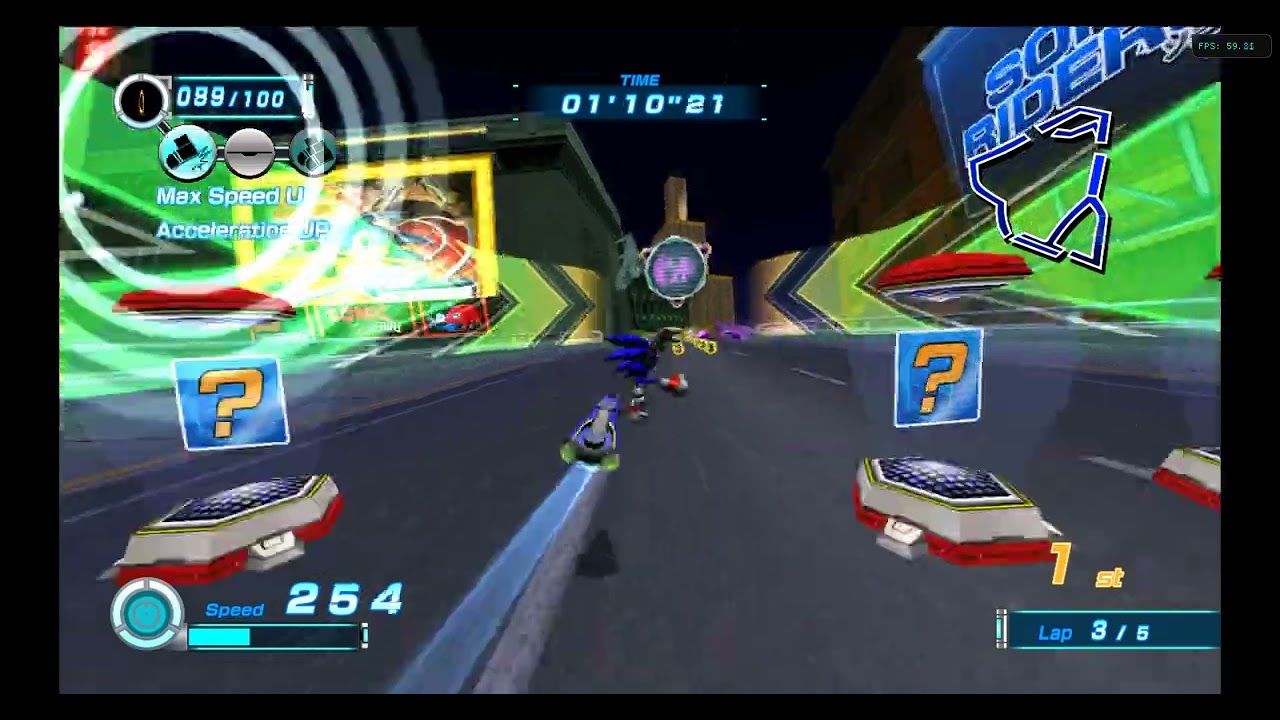 Sonic Riders Regravitified v1.0.2 Free Race '90s Boulevard 5 Laps (Sonic - Fastest)
