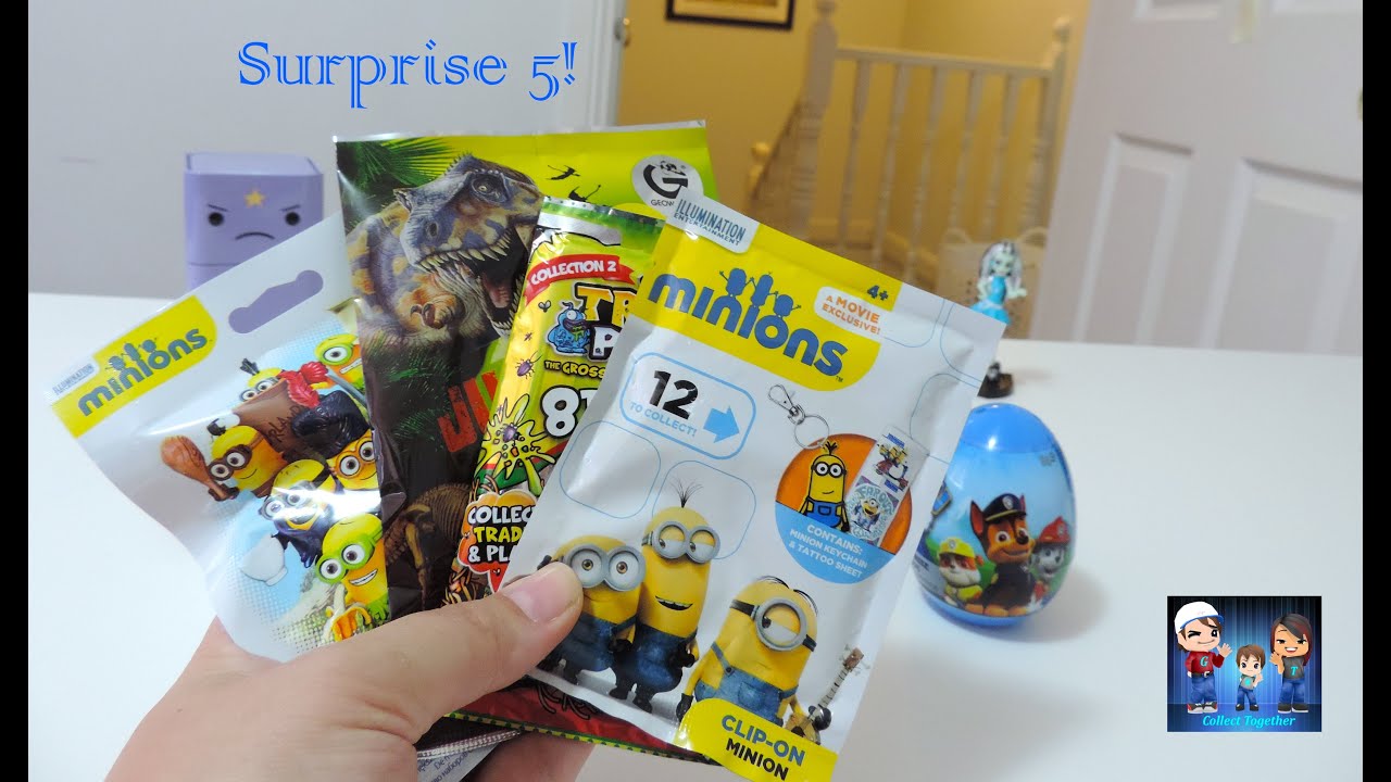 Surprise 5 - Paw Patrol, Minions, Trash Pack & Jurassix Museum!