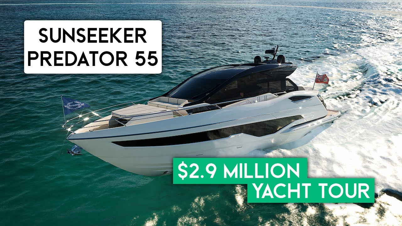 $2.9M - 2025 Sunseeker Predator 55 US Debut Luxury Yacht Walkthrough Tour