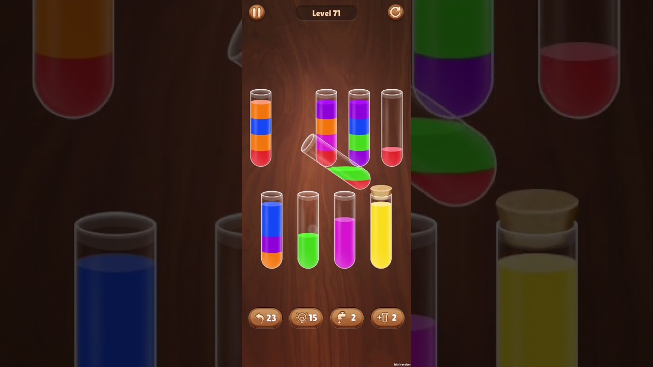 Color Water Sort Woody Puzzle Level 71 Walkthrough Solution Android/iOS