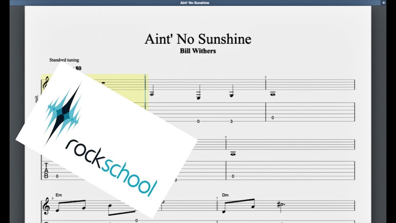 Aint' No sunshine Rockschool Debut Grade Acoustic Guitar