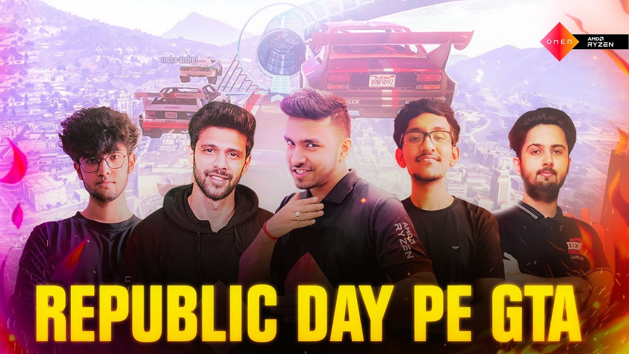 REPUBLIC DAY 🇮🇳 GTA V STUNT RACES 🏎️ with OMEN Squad