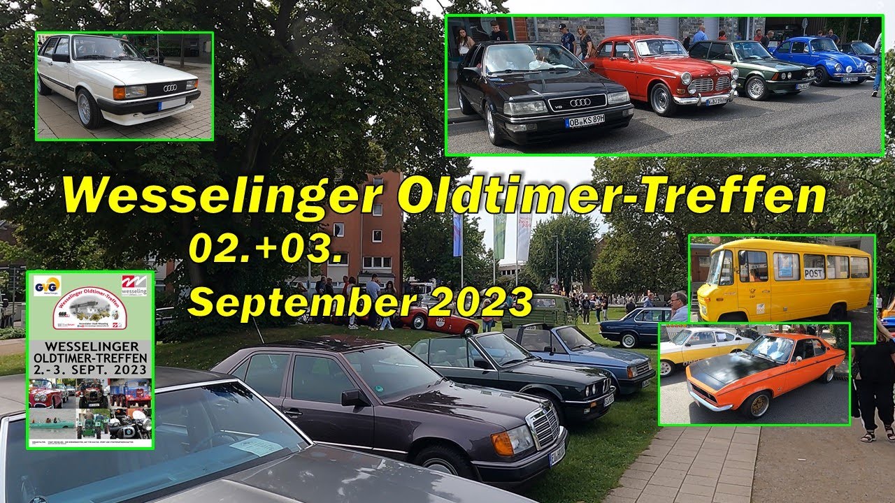 Wesselinger Oldtimertreffen am 02.+03. September 2023 viele OLDTIMER & BLAULICHT-Korso Wessling - 4K