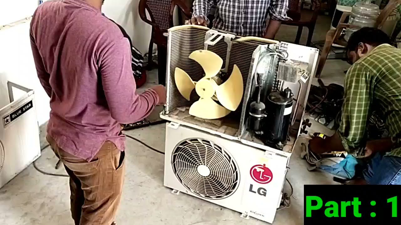 Split Ac Outdoor Unit Coil Replacement - Ac Service Training Center - Ac Service Course - leak test.