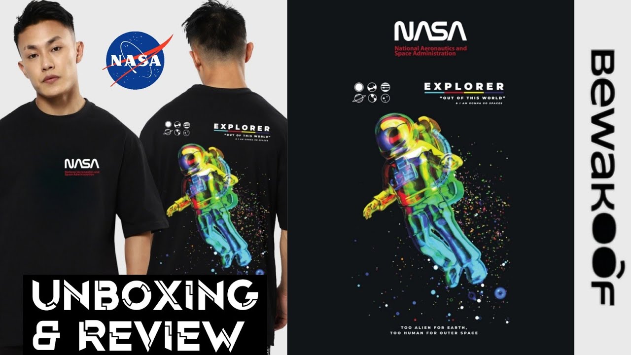 Men's Black Too Alien For Earth Graphic Printed Oversized T-shirt Unboxing & Review । NASA Bewkoof