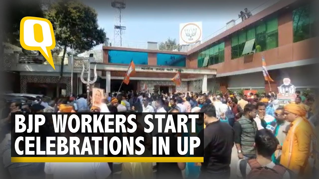 UP Election Results 2022 | Celebrations Begin at UP BJP Office in Lucknow | The Quint