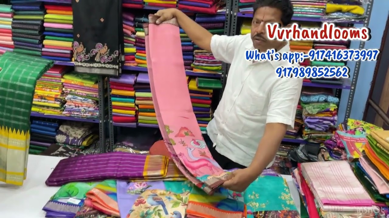 Mangalagiri pattu sarees with digital print sarees and checks sarees and 50 border sarees
