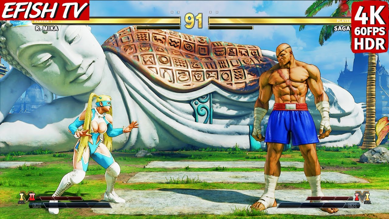 R. Mika vs Sagat (Hardest AI) - Street Fighter V