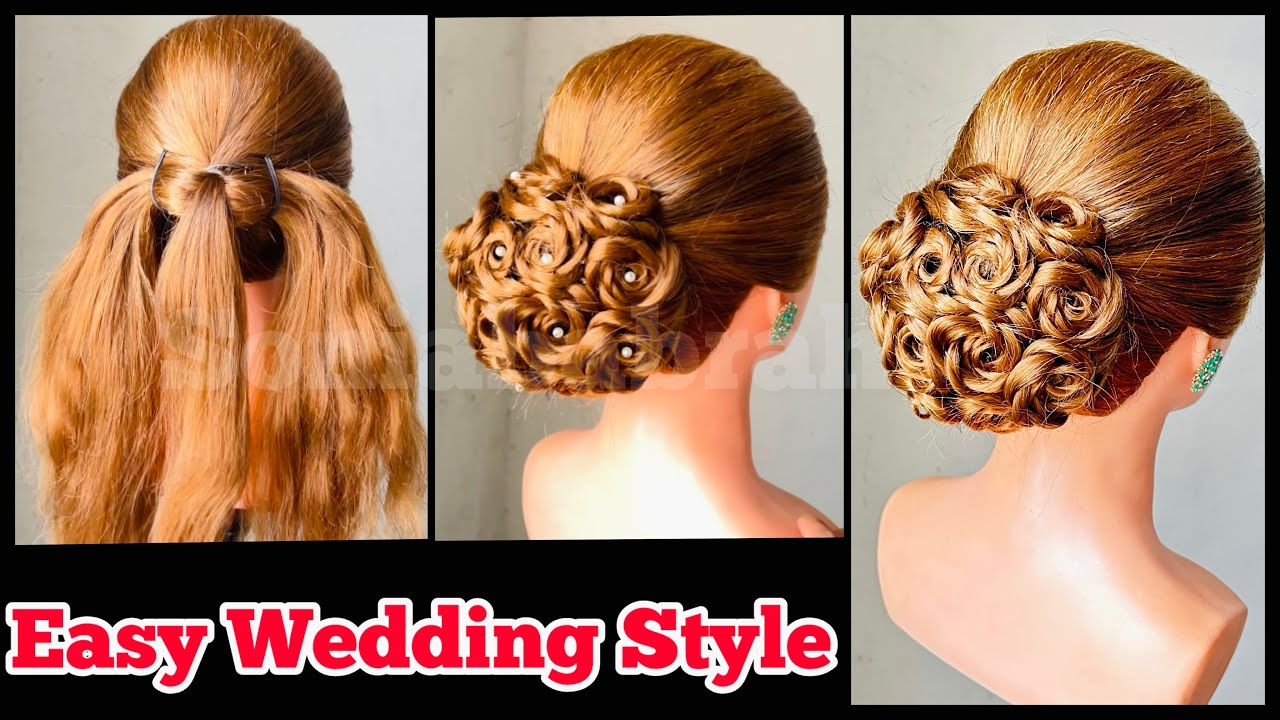 Beautiful Wedding,Party Easy Flower Bun Hairstyle @SoniaBabrah 