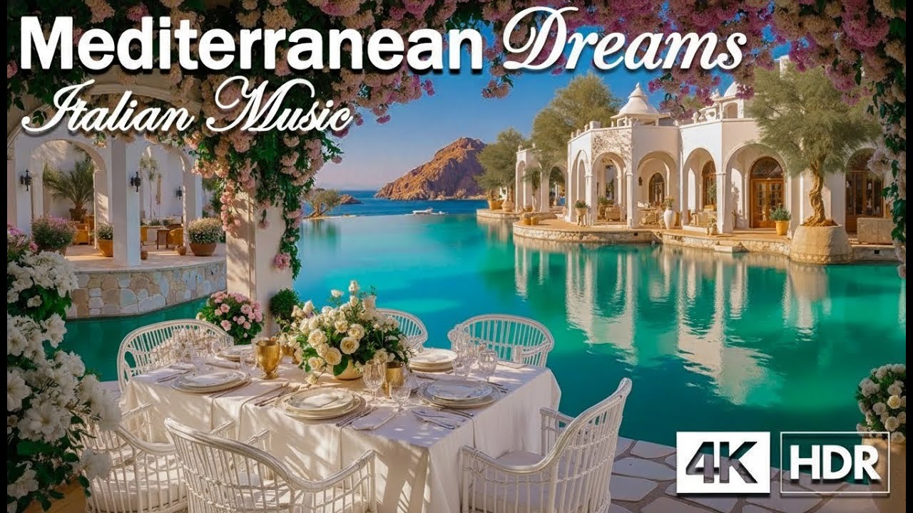 Amalfi Coast Italy 🌊 Relaxing Italian Music & Mediterranean Coastal Vibes 4K