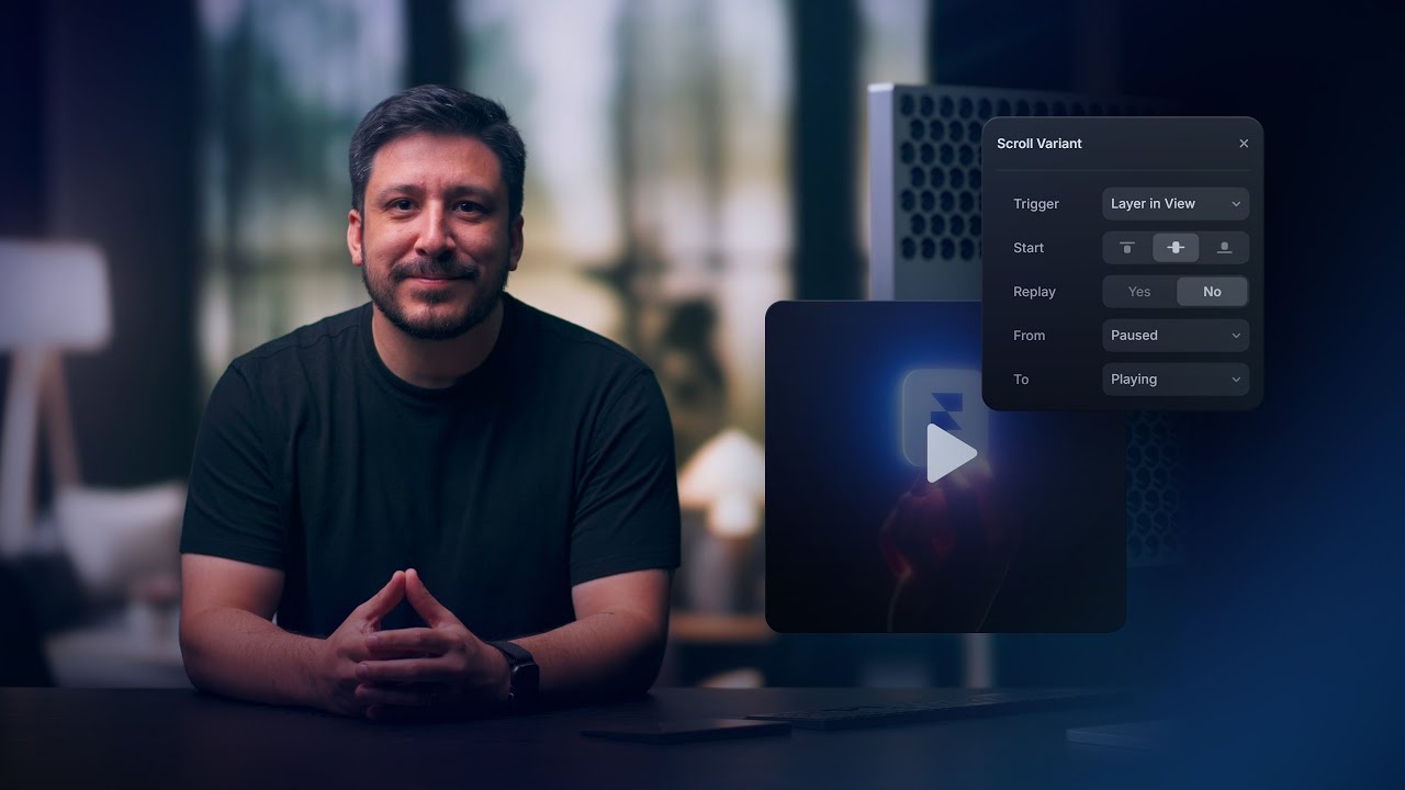 Triggering video playback on scroll in Framer