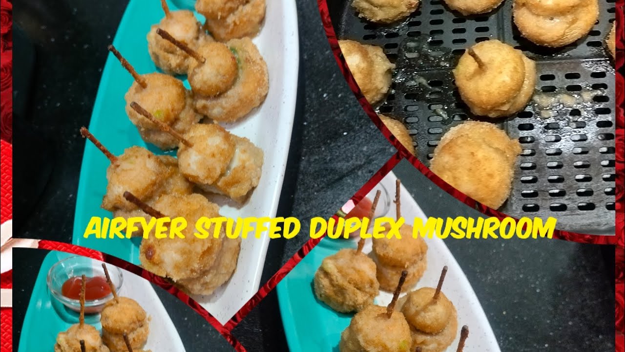 #Evening Snack Healthy Airfryer Duplex Mushroom| Stuffed Mushroom Recipe🍄 | #Punjabi Kitchen Recipe 