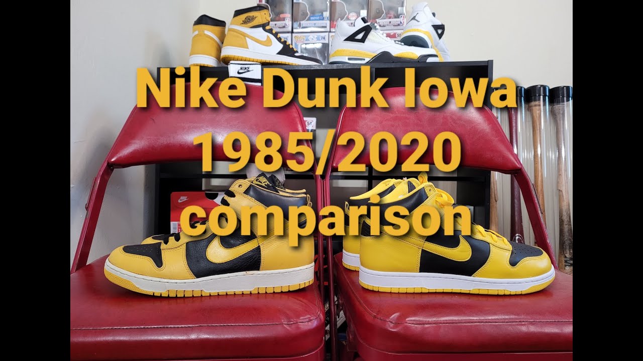 Nike Dunk Iowa 1985/2020 comparison