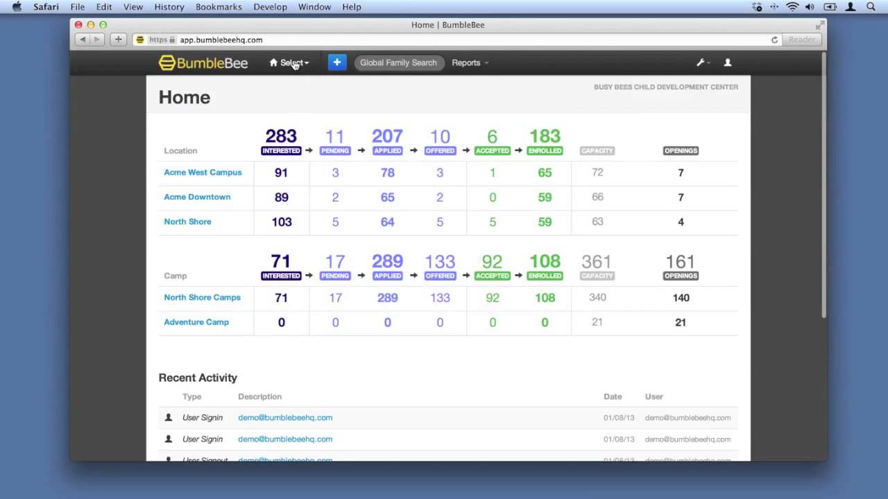 Hello Summer Camps! - BumbleBee Childcare Software Demo