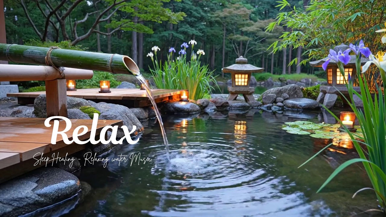 Relaxing Spa Piano + Bamboo Water Sounds 🌿 Relieves Stress, Calm Anxiety & Depression, Deep Sleep