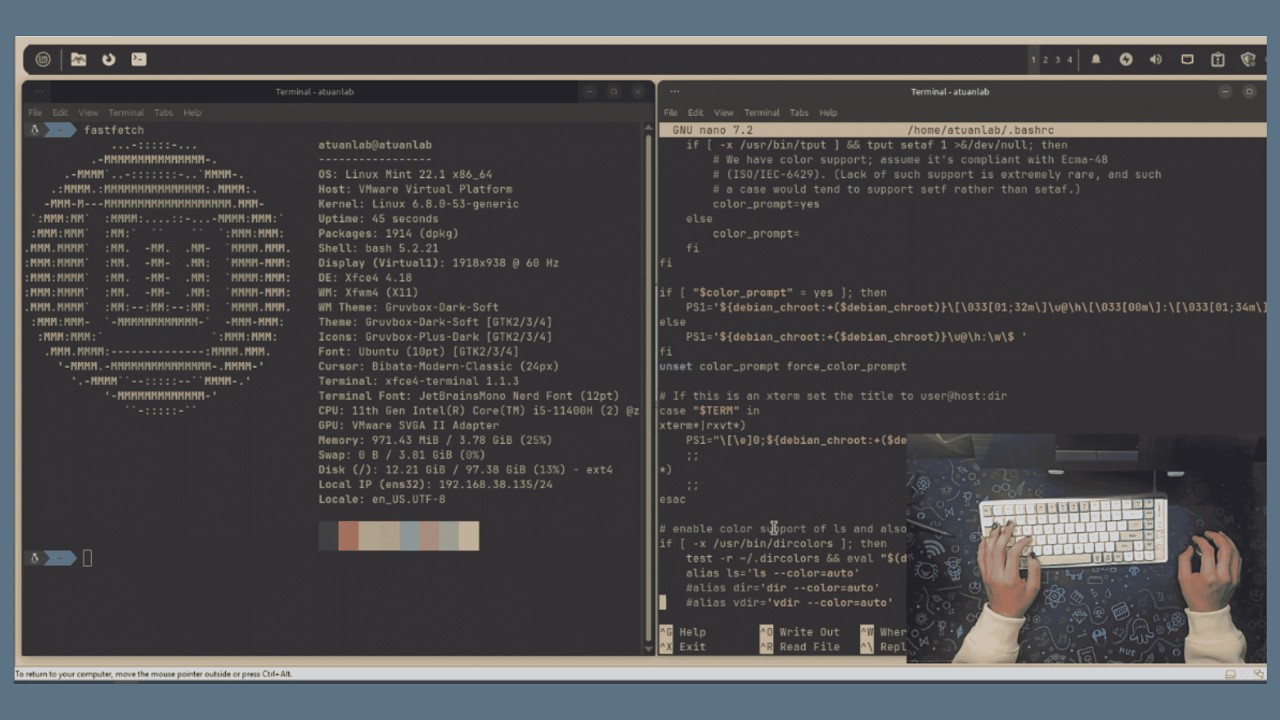 Customize XFCE Desktop with me (gruvbox) (asmr, no talking)