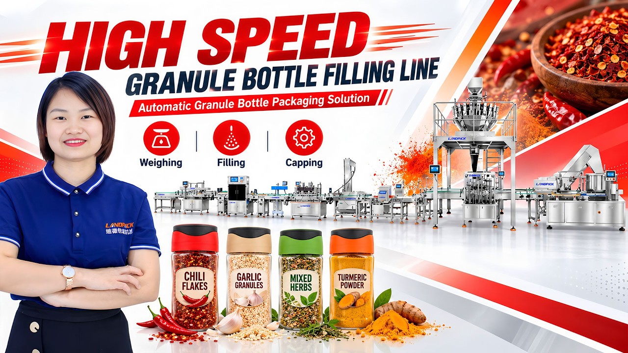 Automatic Granule Bottle Filling Machine Line for Coffee Beans, Tea Leaves, Salt Spice Seasoning etc