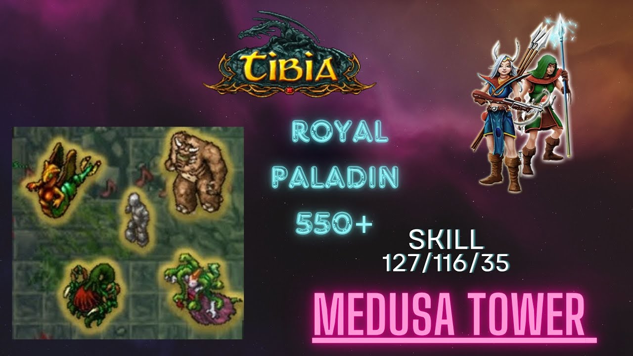 Tibia Medusa Tower 550+ Royal Paladin jedną ręką :)