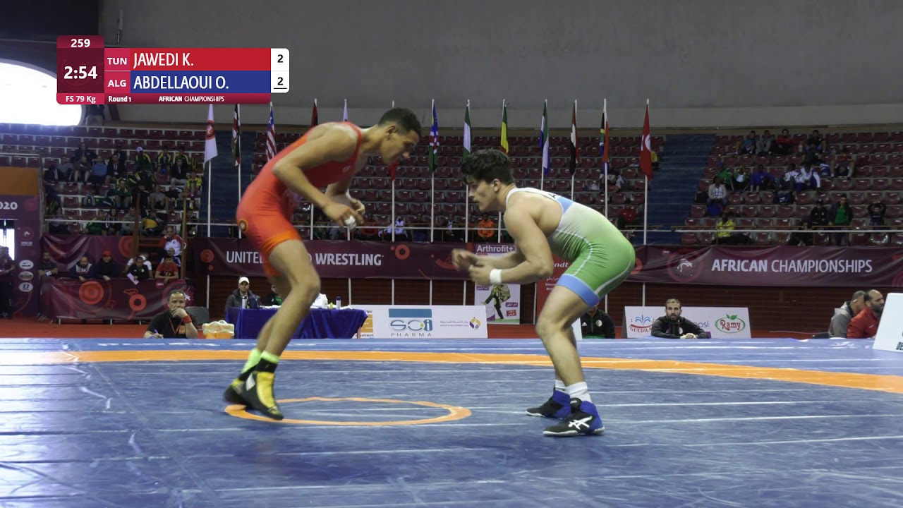 Round 1 FS - 79 kg: K. JAWEDI (TUN) v. O. ABDELLAOUI (ALG)