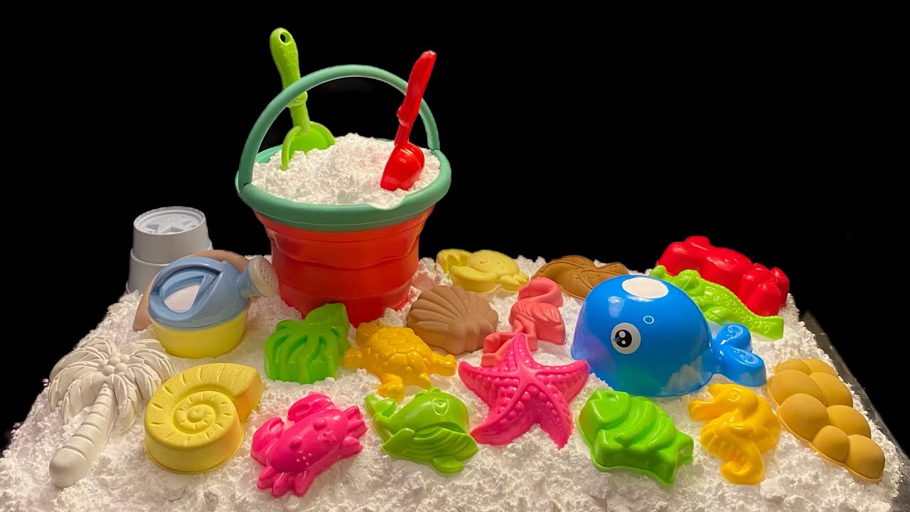 beach games 🏖️🐳🦑🦀🐠 ASMR Baking soda 