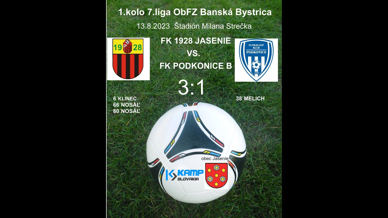 FK 1928 Jasenie - FK Podkonice B - 3:1 - 13/8/2023