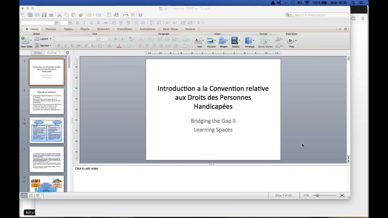 Webinaire 1: Introduction à la Convention Relative aux Droits des Personnes Handicapées