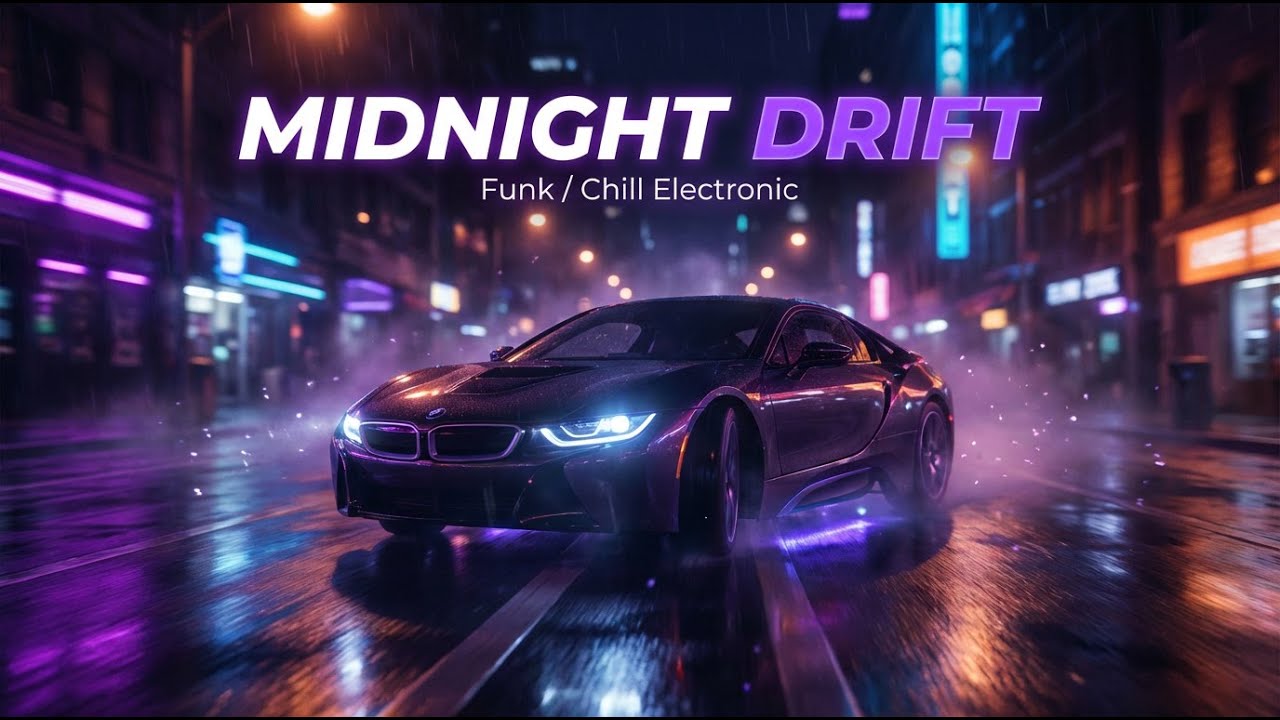 Midnight Drift 🌌 Funky Chill Electronic Vibes | Late Night Neon Ride