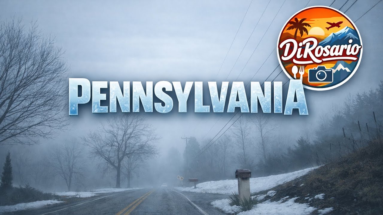 10 Minutes of Peaceful Foggy Driving in Pennsylvania |4K Winter Ambience