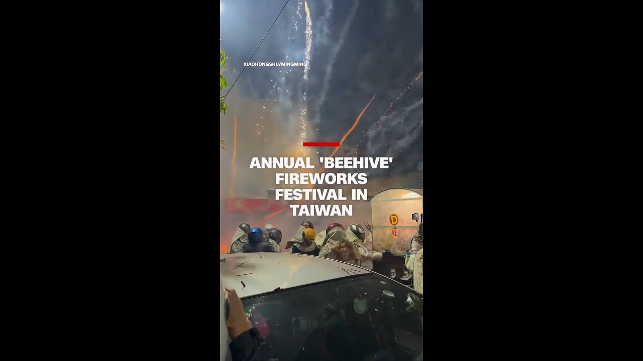 Annual &lsquo;beehive&rsquo; fireworks festival wards off bad luck in Taiwan