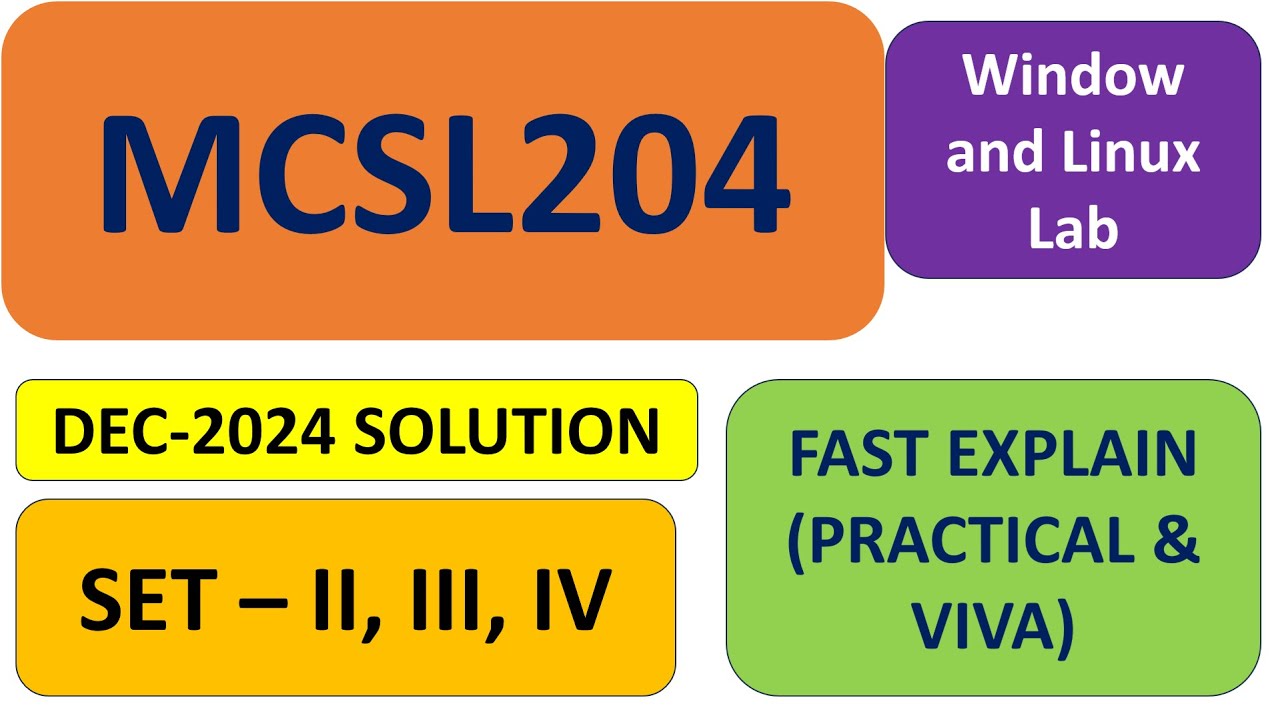 MCSL204 Lab | Set 2,3,4 I Linux Command Window Remote Setting Dec-2024 Solution