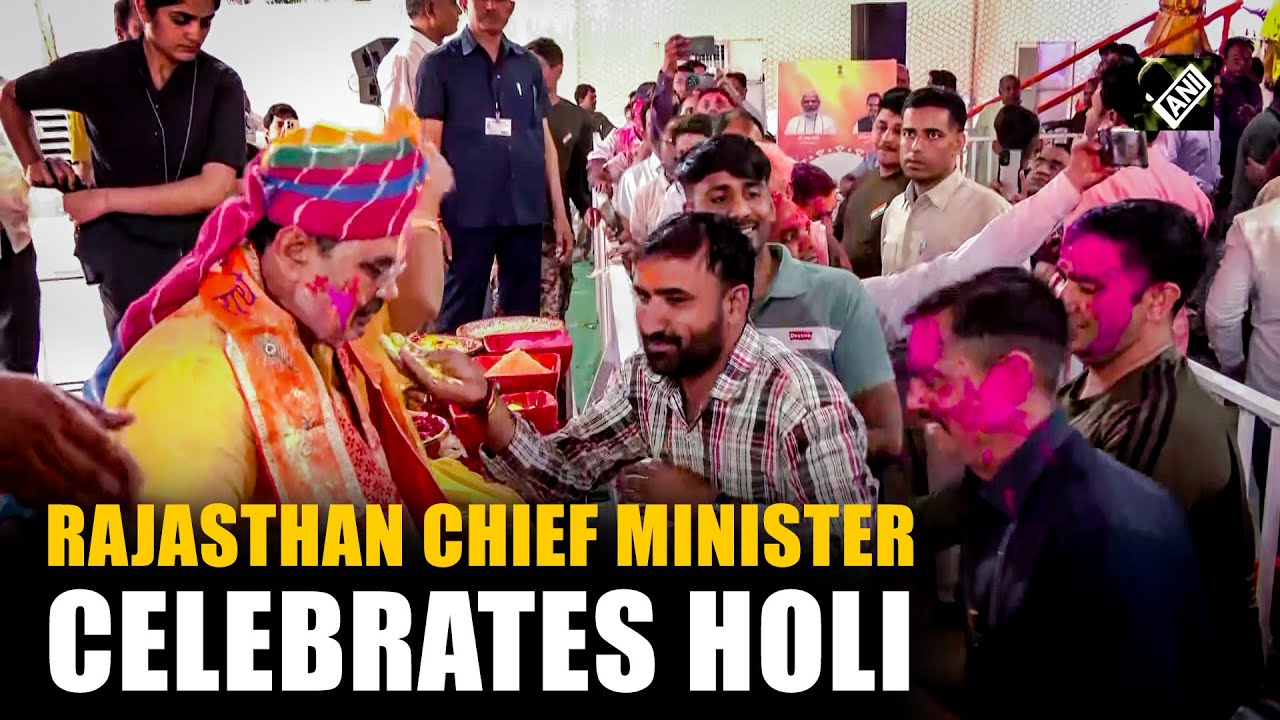 Rajasthan Chief Minister Bhajanlal Sharma celebrates Holi