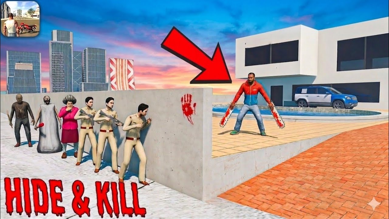 FRANKLIN PLAY HIDE AND KILL 😱 WITH SCARY TEACHER IN INDIAN BIKE DRIVING 3D 