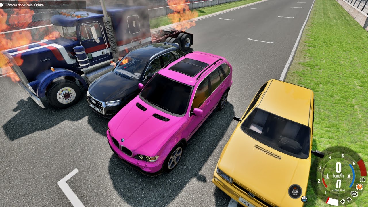 TUTORIAL DE COMO CRIAR UMA PISTA DE DESAFIOS NO BeamNG.drive - Qual carro freia antes ? 🤣