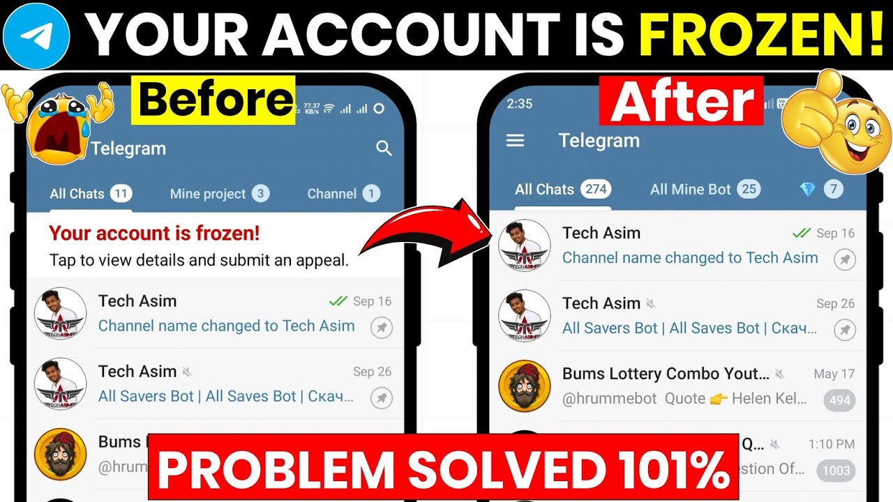 How to unfreeze telegram account | Your account is frozen telegram | Telegram frozen problem
