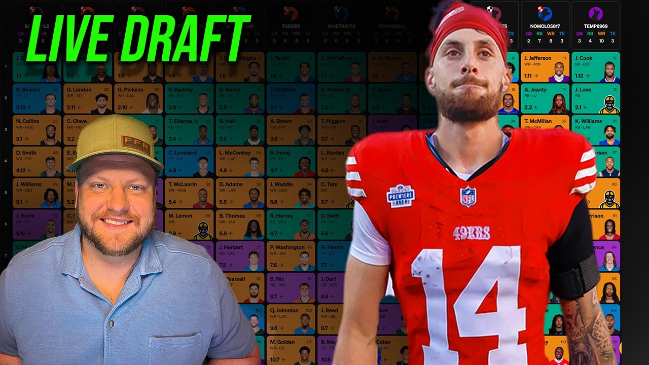10 Team Sleeper Fantasy Football Mock Draft (Ricky Pearsall Finished)