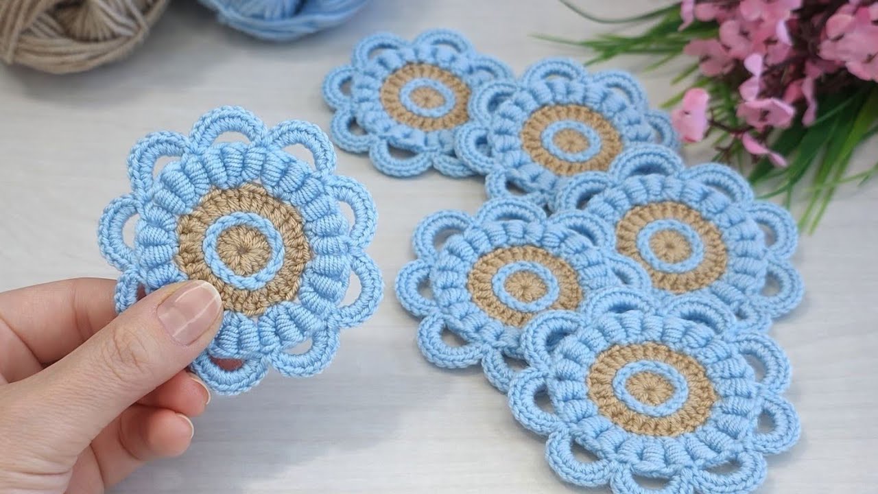 Wonderful and Easy Crochet Flower Motif Tutorial🌸#crochet #knitting #diy 