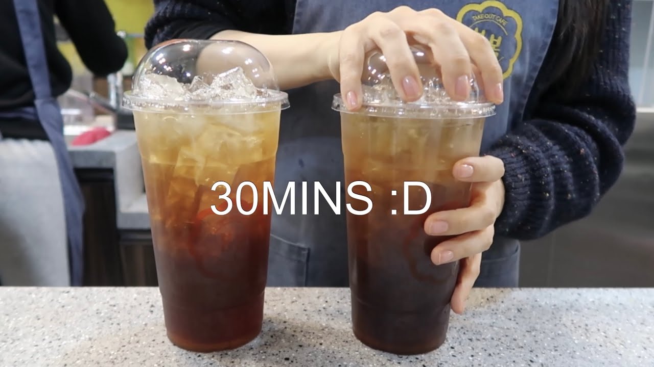 ENG)  Cafe Vlog 30MINS ! BOMBOM🌻| 카페 봄봄 브이로그 30분 모아보기 😍| 음료 제조 영상