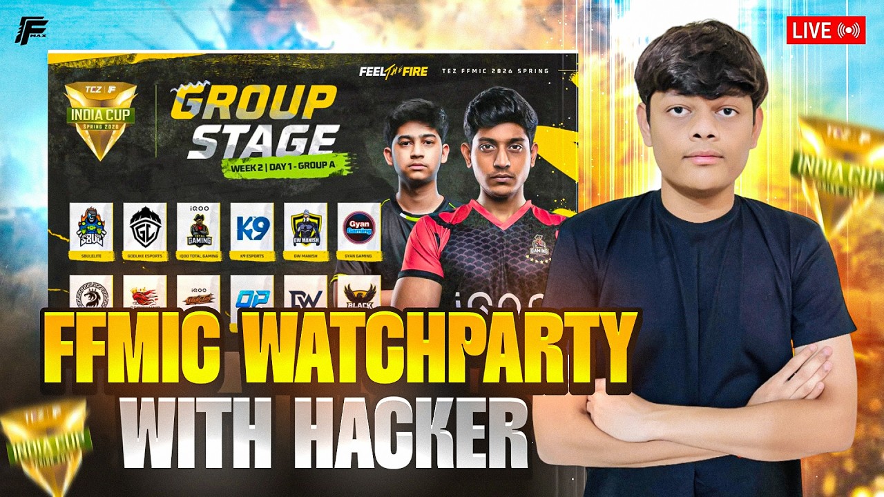 🔴 LIVE 🔥 FFMIC 2026 India Cup Spring | Week 2 Day 1 | Group A Watch Party | Free Fire MAX Esports