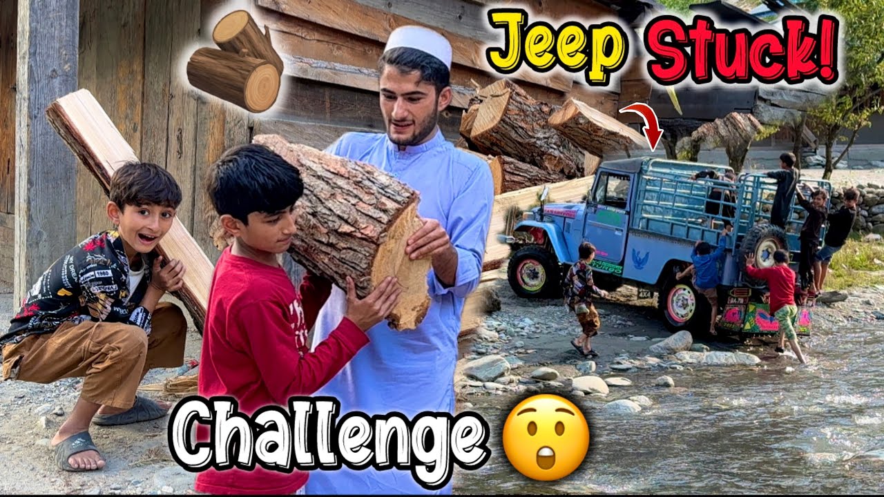 Village Life Struggles 😲| Car Stuck, Heavy Wood Challenge & Family Fun in Neelum Valley