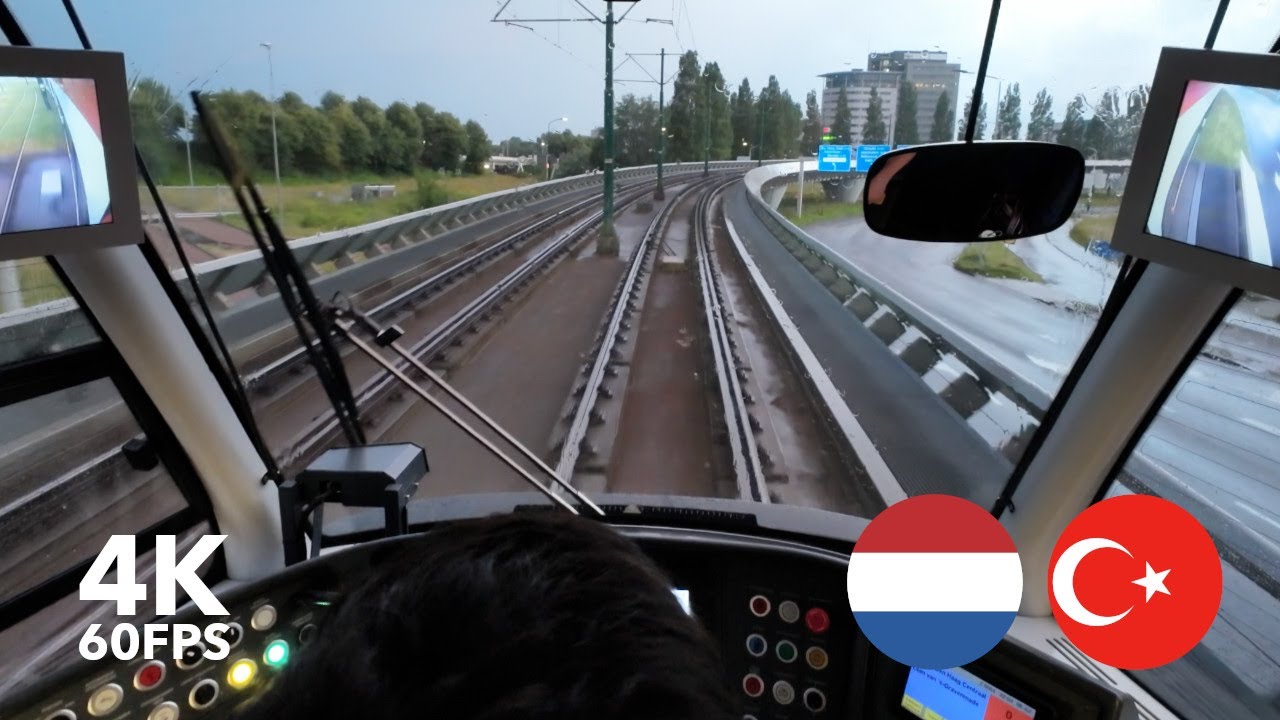 Driving a tram during the Quarter Final 🇳🇱 - 🇹🇷 | 🚊HTM Line 15-16 | 4K Tram Cabview | Siemens Avenio
