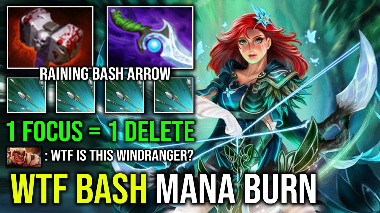 How to Offlane Windranger 100% Unlimited Bash Mana Burn 1 Focus = 1 Delete Hard Counter ALL Dota 2