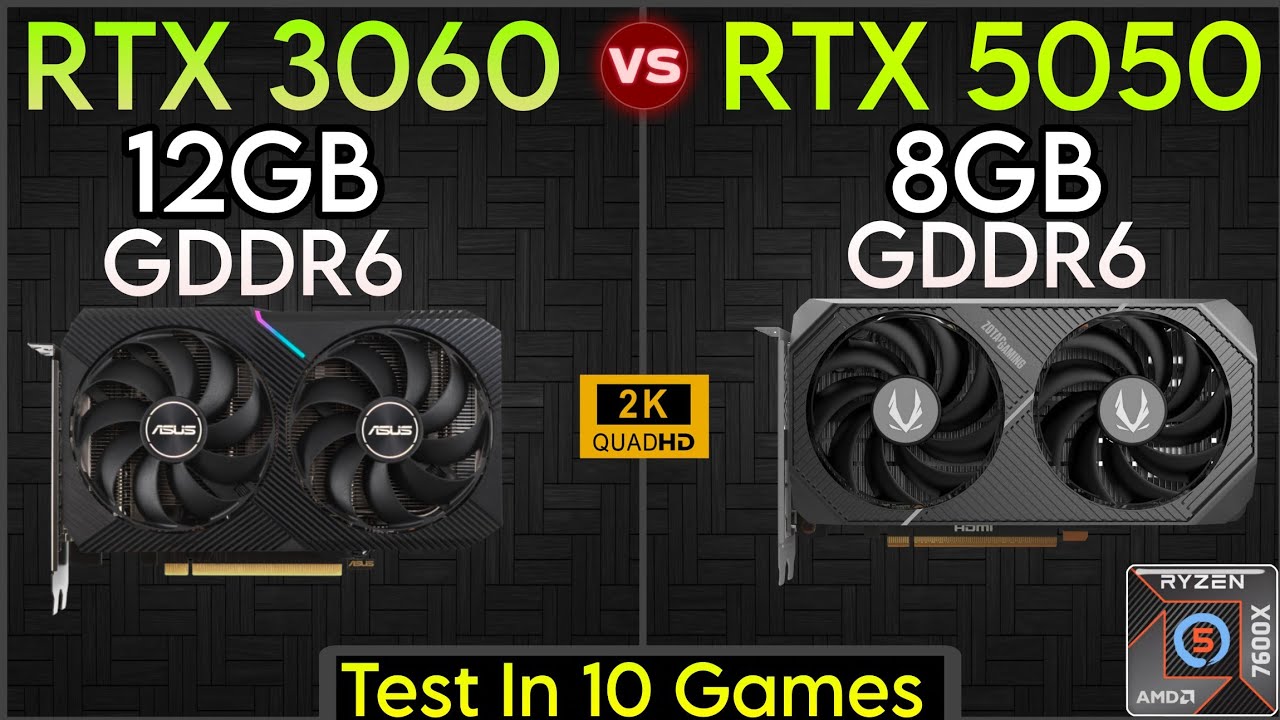 RTX 3060 vs RTX 5050 - Test In 10 Games - Best Fight - 2K/1440P