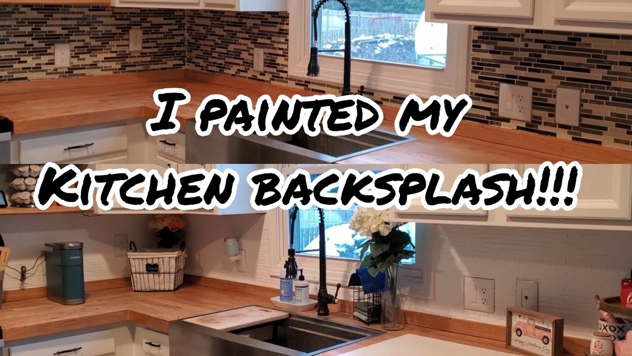 I painted my kitchen backsplash!!!