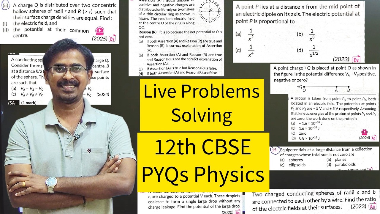 🔴 #4 CH 2 Electric potential and capacitance BOARD EXAM PYQs QUESTIONS Physics |  CBSE Class 12