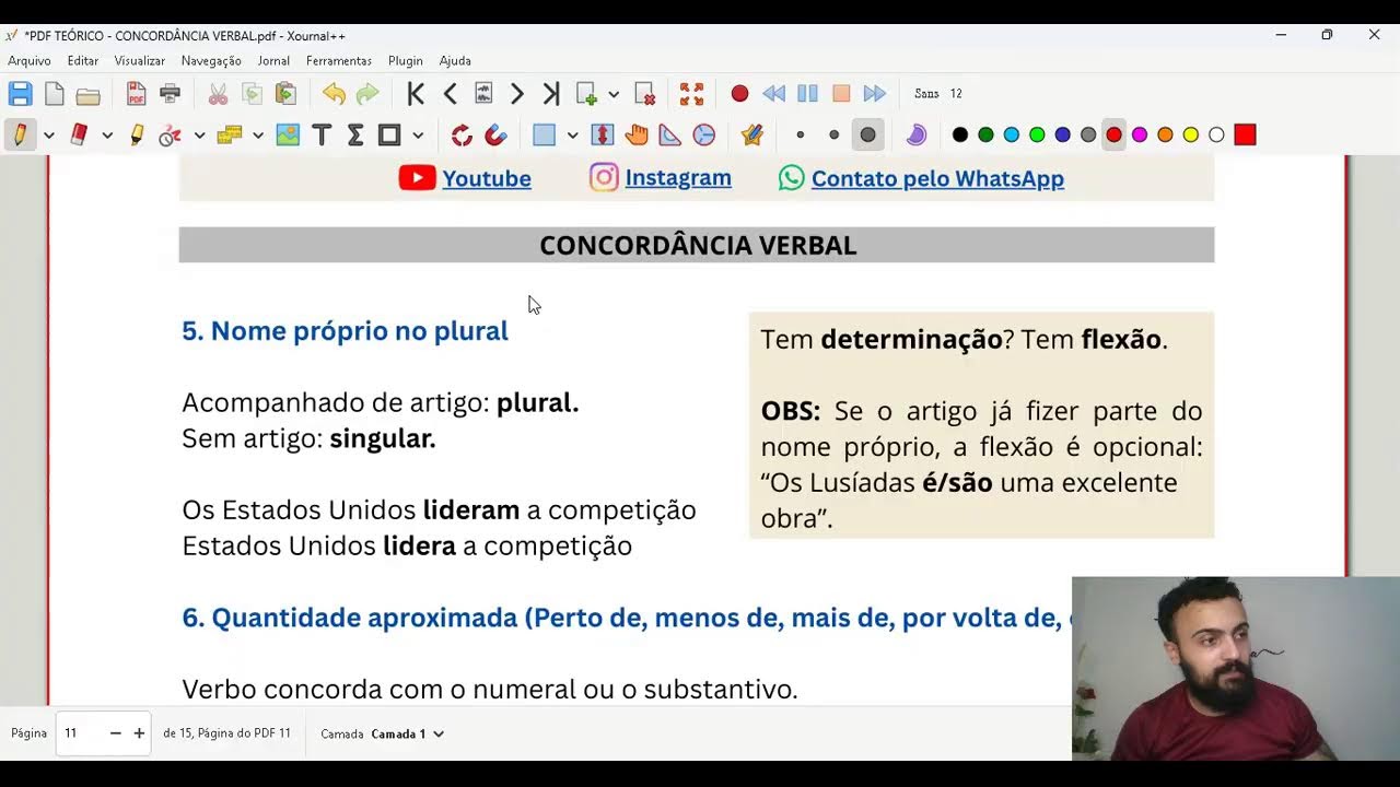 Aula 07 - Língua Portuguesa - Concordância Verbal  #técnicoassistente#pcmg #policiacivil