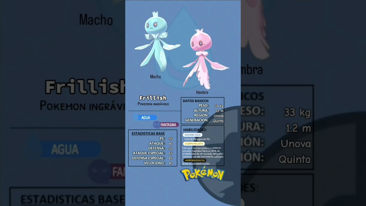 #Frillish, el #pokemon ingr&aacute;vido #pokedex #pokemongame #unova  #pokemongo #fantasma #shorts #teselia