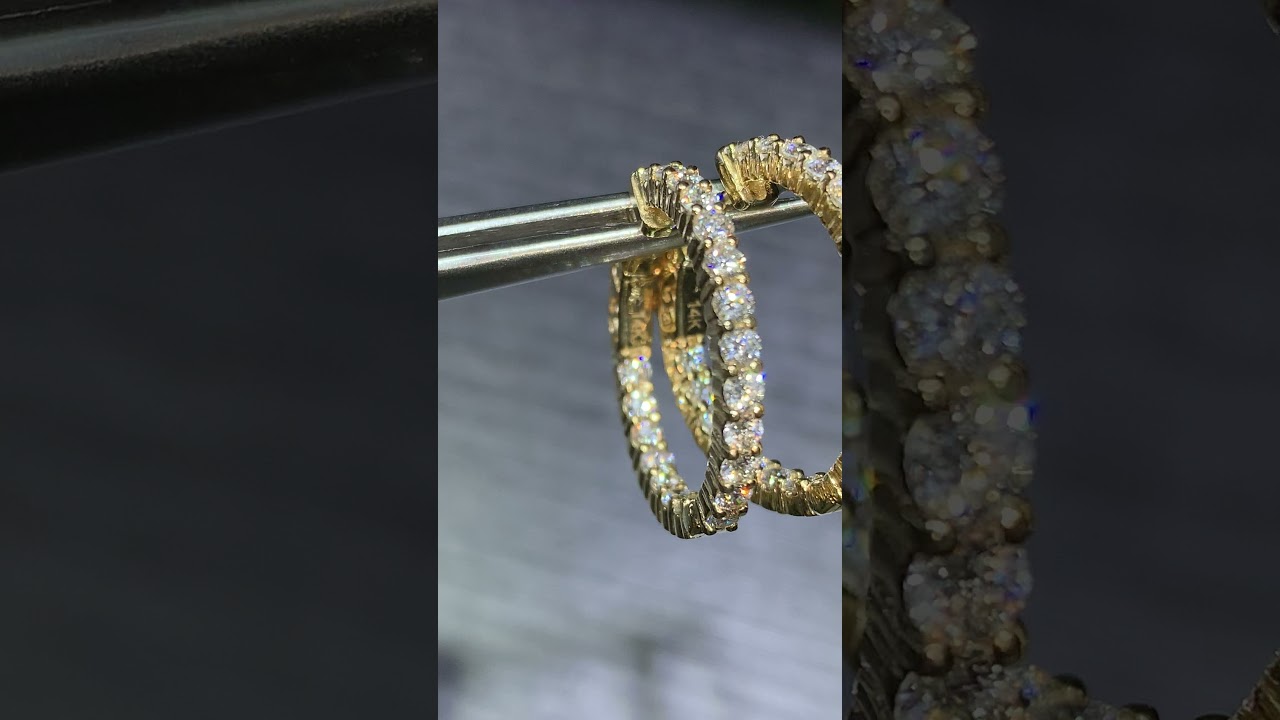 TraxNYC Review: 14K Gold Diamond Hoop Earring #66441