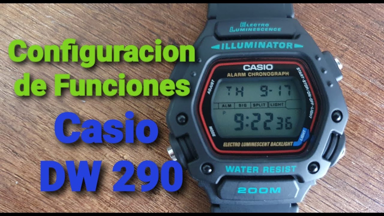 Configuración de funciones Casio DW 290 1V