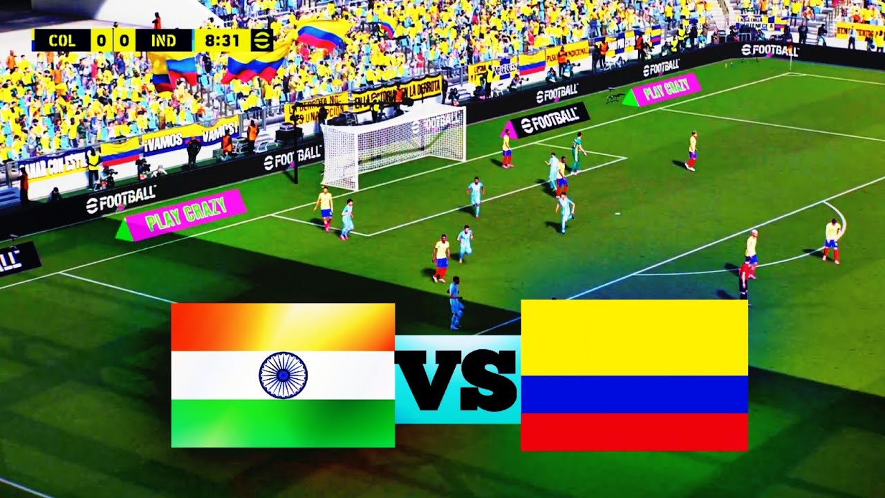 INDIA vs COLOMBIA | 🇮🇳 भारत बनाम कोलंबिया 🇦🇲 | International Football Match | Efootball 4k Gameplay 